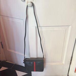 Stylish Black and Red Crossbody Bag